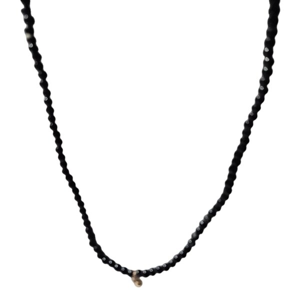 Elegant Black Beaded Choker Necklace Minimalist Classic Retro Fashion Jewelry - Picture 1 of 5